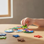 Quebra-cabeça Madeira Infantil Educativo Montessori Animais C/ 26 Peças Numeradas Brinquedo Didático