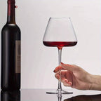 Taça de Vinho em Cristal Soprado à Mão - Elegante e Reutilizável, Ideal para Presente de Dia dos Namorados, Lavagem Manual, Multiuso para Vinho, Champanhe, Destilados, Copo para Ocasiões Especiais e Uso Diário, Decoração de Mesa