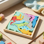 Quebra Cabeça Encaixe Divertido 3D Jogo da Velha MDF Educativo Brinquedo Bebê Pedagógico Sensorial