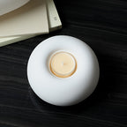 1 unidade de Porta-Velas Redondo de Cerâmica Branca Minimalista Moderno Estilo Nórdico, Adequado para Velas, Decoração de Mesa de Jantar Estilo Ins para Decoração de Casa para a Páscoa, Natal, Ação de Graças Decorações Suaves
