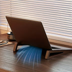 2 Peças Suporte Ergonômico para Laptop em Bambu - Altura Ajustável, Mesa Portátil com Base Larga para Estabilidade, Compatível com Livros/Tablets/Laptops, Elevador de Mesa em Madeira de Bambu para Escritório, Cabeceira e Viagem, Construção Durável em Formato de A