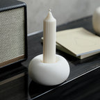 1 unidade de Porta-Velas Redondo de Cerâmica Branca Minimalista Moderno Estilo Nórdico, Adequado para Velas, Decoração de Mesa de Jantar Estilo Ins para Decoração de Casa para a Páscoa, Natal, Ação de Graças Decorações Suaves