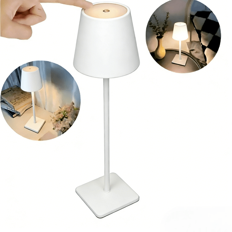 1 unidade Lâmpada de Mesa LED Recarregável Moderna Vintage 3V, Toque Regulável, Lâmpada de Jardim, Luz Noturna de Cabeceira, Luz de Ambiente para Restaurante