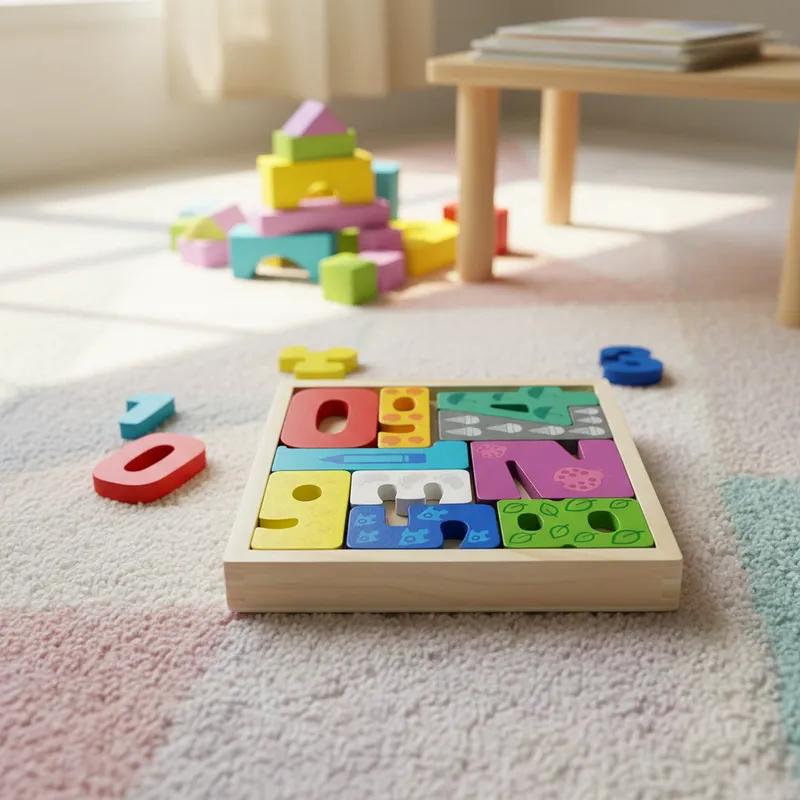 Quebra Cabeça Encaixe Divertido 3D Jogo da Velha MDF Educativo Brinquedo Bebê Pedagógico Sensorial