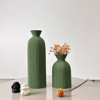Conjunto de 2 Vasos de Arte Ondulados, Vasos para Arranjos de Flores Secas, Adequados para Vasos de Ornamentos de Decoração de Casa, Vasos de Decoração de Hall de Entrada, Ornamentos de Vasos de Secretária de Escritório