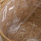 Cesto Cachepot de Palha Natural Com Forro De Plástico Para Vaso