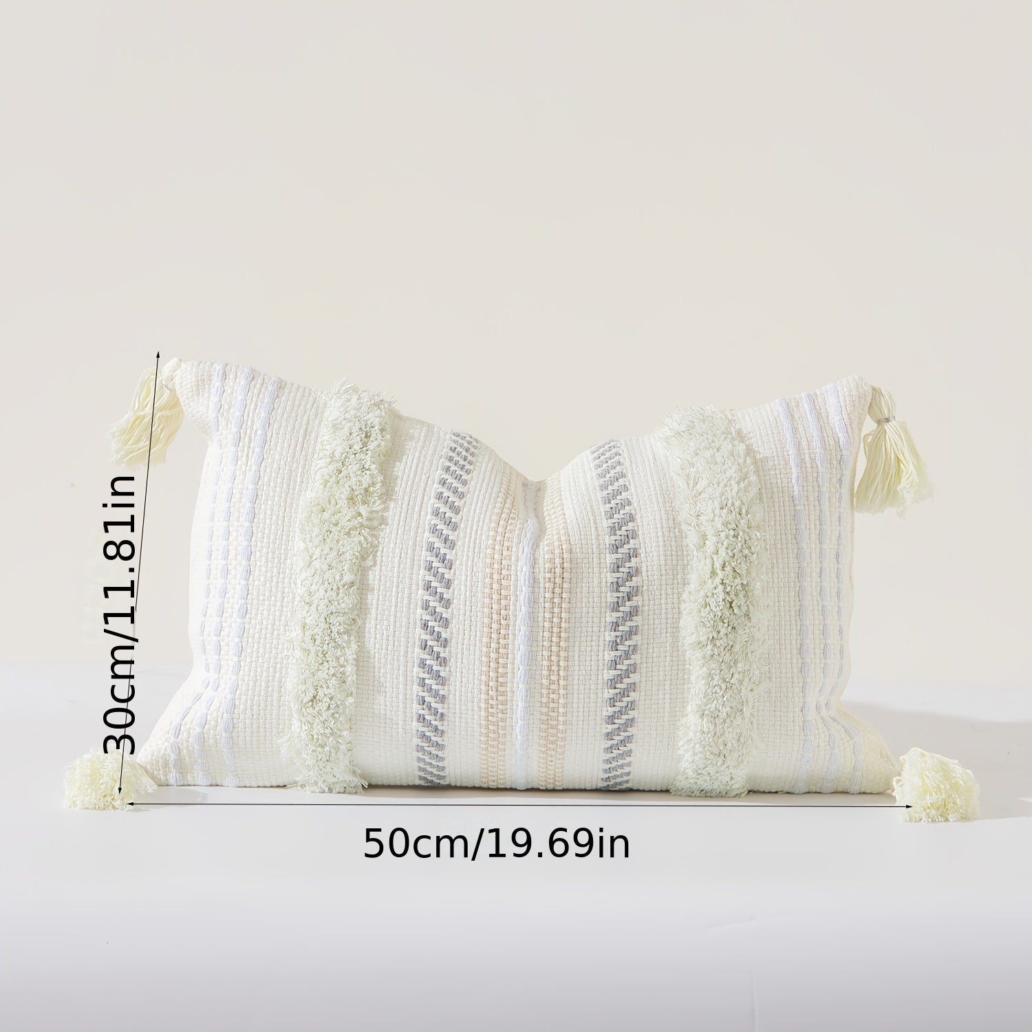 1 peça Fronha com Franjas e Tufadas em Jacquard com Fios Prateados, Estilo Moderno Minimalista Colorido para Sala de Estar, Quarto, Decoração de Casa, Lavável e Fácil de Limpar