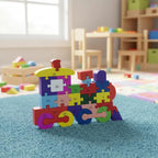 Quebra-cabeça Madeira Infantil Educativo Montessori Animais C/ 26 Peças Numeradas Brinquedo Didático