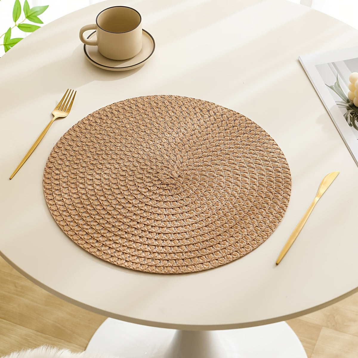 2/4/6 unidades de individual de linho para a primavera e o verão, individual de mesa resistente ao calor e lavável, bases para utensílios, bases para pratos, individual de mesa para decoração de casa
