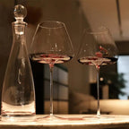 Taça de Vinho em Cristal Soprado à Mão - Elegante e Reutilizável, Ideal para Presente de Dia dos Namorados, Lavagem Manual, Multiuso para Vinho, Champanhe, Destilados, Copo para Ocasiões Especiais e Uso Diário, Decoração de Mesa