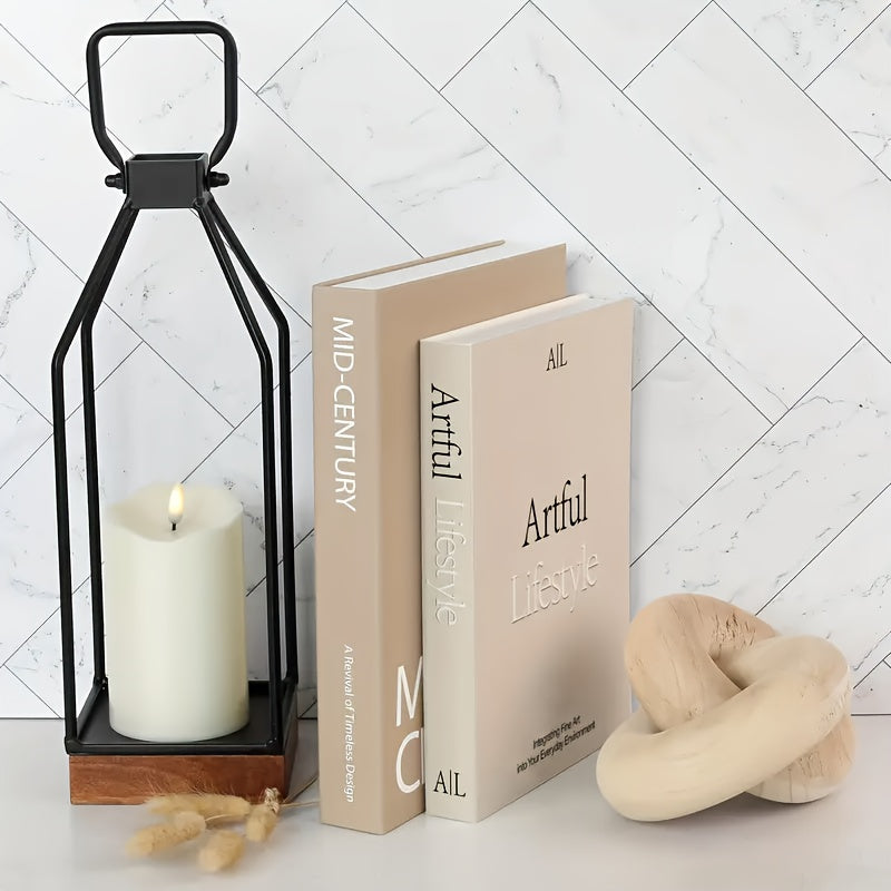 2 Livros Falsos de Papel para Decoração de Casa - Decoração Moderna Minimalista para Mesa de Centro, Mesa de Cabeceira, Estante - Bookends de Papel Inacabados para Natal, Halloween, Ação de Graças, Páscoa - Decorações de Papel Duráveis, Decorações de Livros