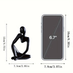 Mini Estátua Criativa de Pensador em Arenito, Estilo Europeu de Luxo Leve, Figura Abstrata em Resina, Ornamentos Artesanais para Estante de Escritório, Decorações para Sala de Estar, Varanda, Ornamentos de Secretária
