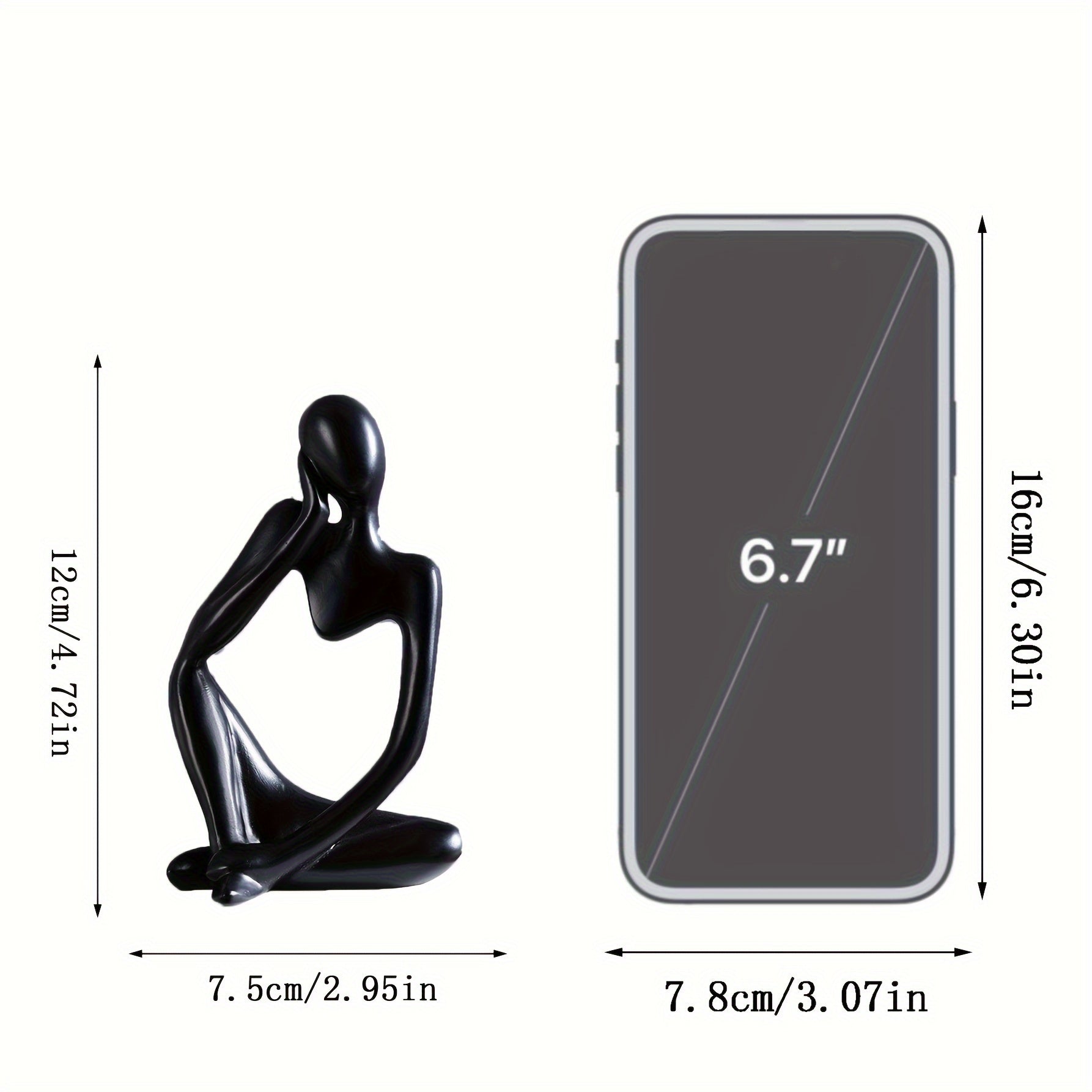 Mini Estátua Criativa de Pensador em Arenito, Estilo Europeu de Luxo Leve, Figura Abstrata em Resina, Ornamentos Artesanais para Estante de Escritório, Decorações para Sala de Estar, Varanda, Ornamentos de Secretária
