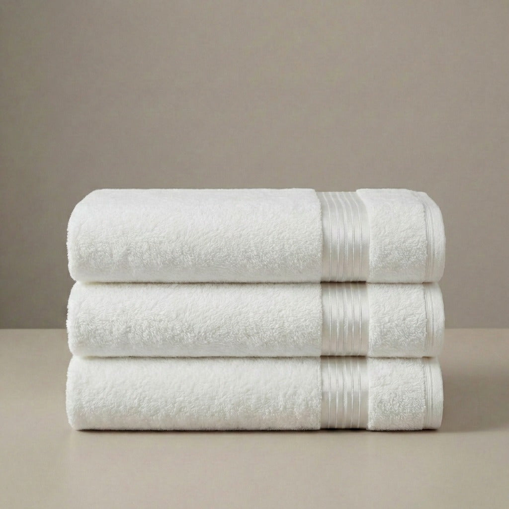 Kit 3 Toalhas de Banho Hotel Branca Grande 125x70 cm 100% Algodão Toque Macia