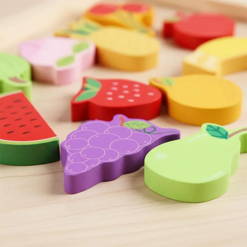 Quebra Cabeça Encaixe Divertido 3D Jogo da Velha MDF Educativo Brinquedo Bebê Pedagógico Sensorial