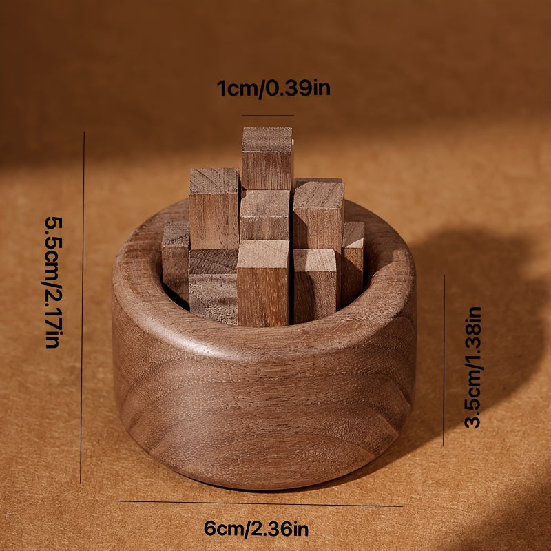 1 Conjunto Difusor de Madeira - Dispensador de Aroma de Vareta de Madeira Redonda para Casa, Escritório, Estudo - Cilindro de Cheiro de Libertação Lenta, Sem Fogo, Sem Necessidade de Bateria - Suporte Decorativo para Óleos Essenciais, Adições