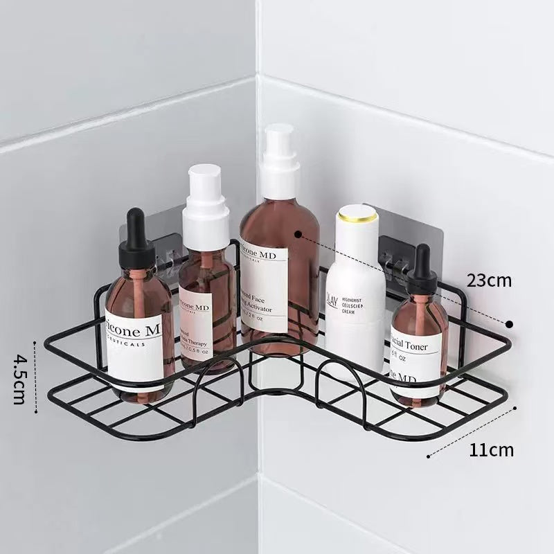 KIT 2 Prateleiras Suporte Com Alto Adesivos Para Parede Banheiro Cozinha Lavanderia Shampoo E Sabonete