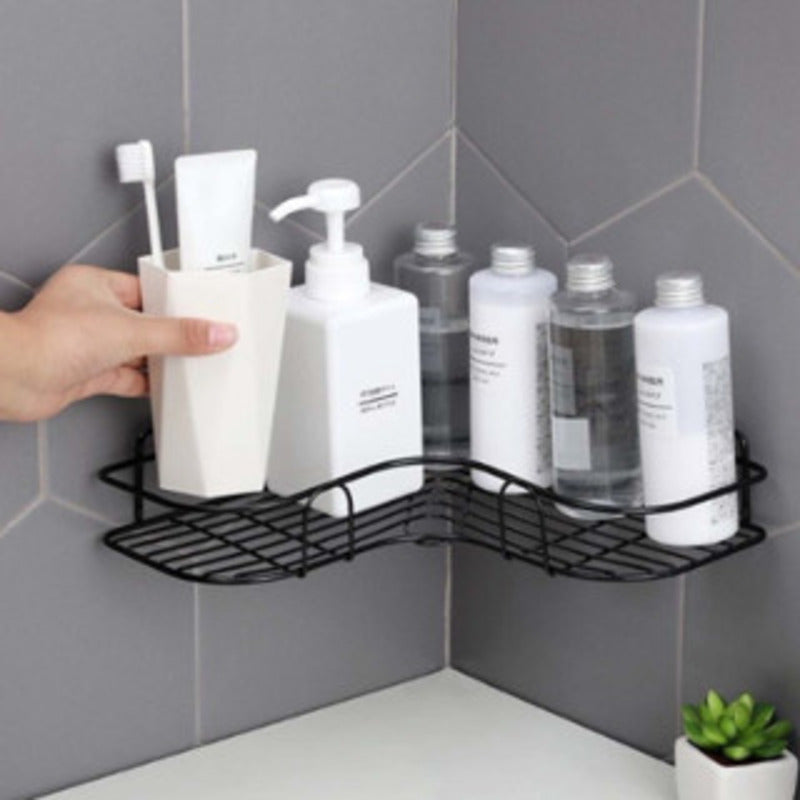KIT 2 Prateleiras Suporte Com Alto Adesivos Para Parede Banheiro Cozinha Lavanderia Shampoo E Sabonete
