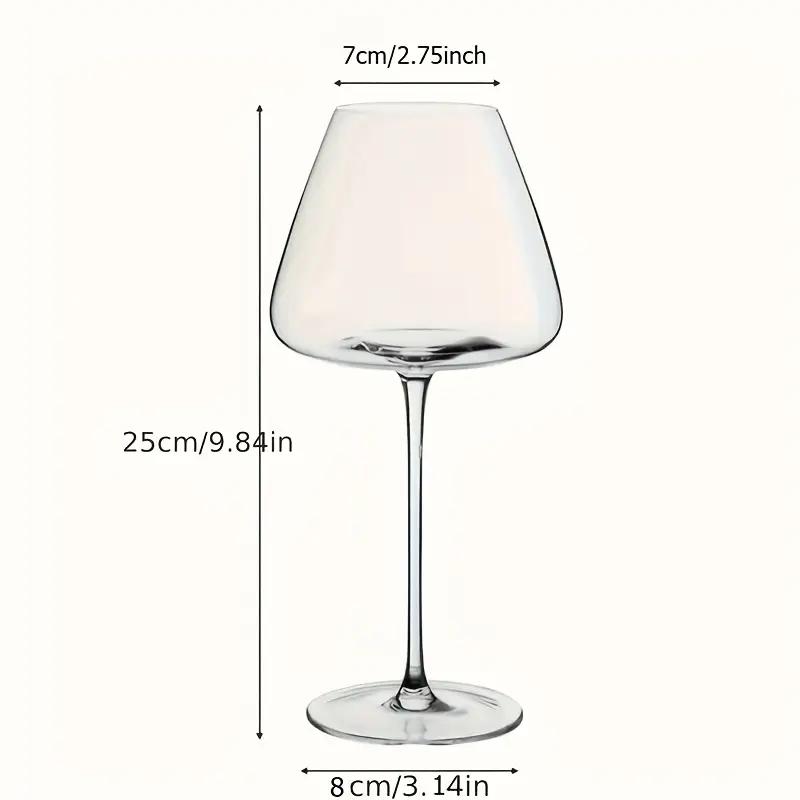 Taça de Vinho em Cristal Soprado à Mão - Elegante e Reutilizável, Ideal para Presente de Dia dos Namorados, Lavagem Manual, Multiuso para Vinho, Champanhe, Destilados, Copo para Ocasiões Especiais e Uso Diário, Decoração de Mesa