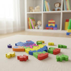 Quebra-cabeça Madeira Infantil Educativo Montessori Animais C/ 26 Peças Numeradas Brinquedo Didático