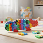 Quebra-cabeça Madeira Infantil Educativo Montessori Animais C/ 26 Peças Numeradas Brinquedo Didático